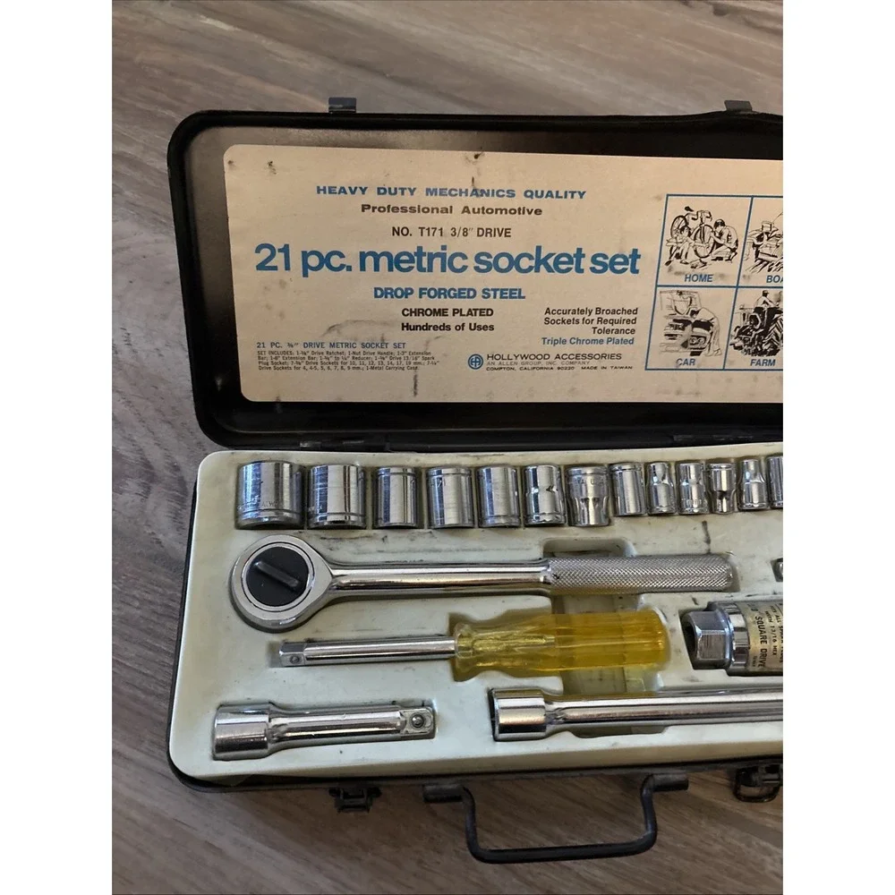 VTG Heavy Duty Mechanics 21 Piece No. T171 Socket Wrench Set 3/8